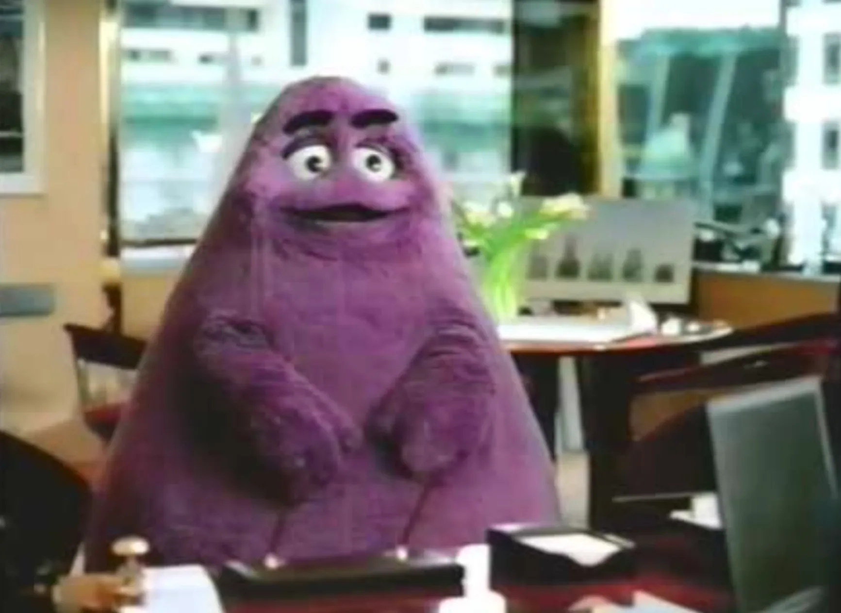 Old Grimace photo in restaurant